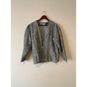 Vintage 80s mohair, lambswool puff sleeve‎ cardigan size medium